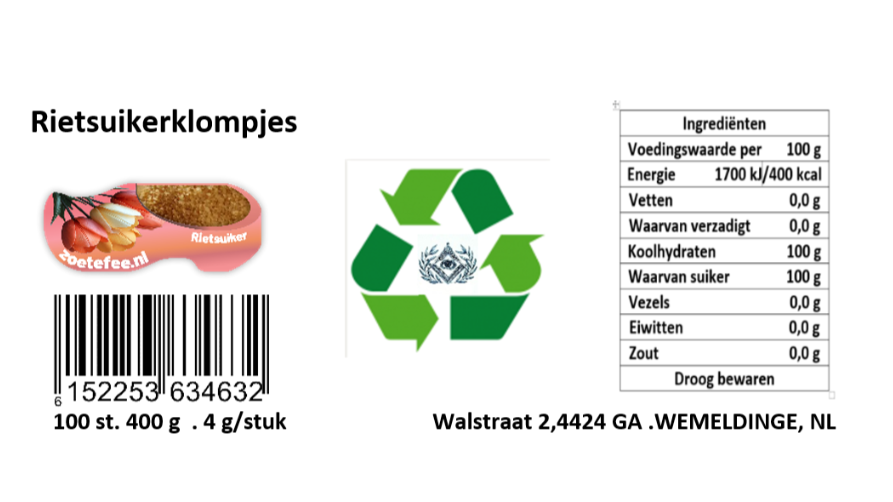 Rietsuikerklompjes Tropisch - 100. Een vleugje exotisme in een rugzak.