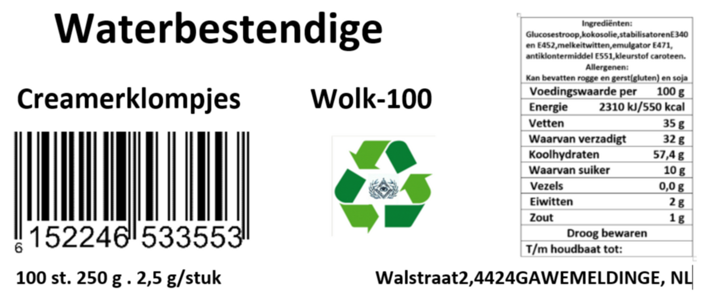 Creamerklompjes Wolk - 100. Een verfijnde smaak in een ultralichte rugzak.